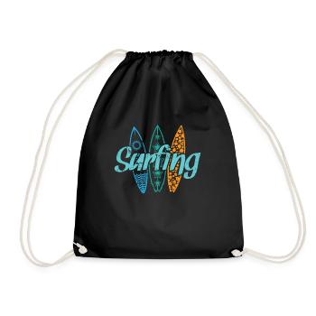 Surfing Water Sports Surfing Wind - Drawstring Bag - black - Front