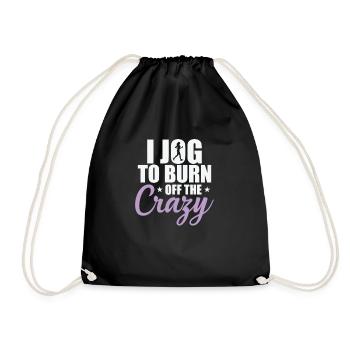 I Jog to burn off the Crazy Jogging Running - Drawstring Bag - black - Front