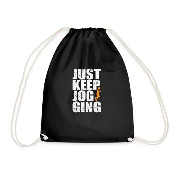 Just Keep Jogging Fitness Sport Running - Drawstring Bag - black - Front