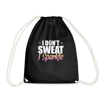 I don't sweat I Sparkle Jogging Sport Running - Drawstring Bag - black - Front