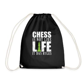 Chess is not like Life it has Rules Schach - Drawstring Bag - black - Front