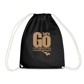 Let’s go Bouldering Hobby Klettern Ausdauer - Turnbeutel - Schwarz - Vorne