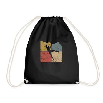 Klettern Bouldern Hobby Fitness Sport - Turnbeutel - Schwarz - Vorne