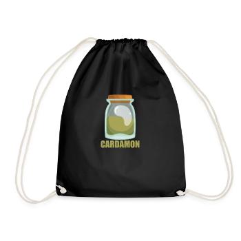 Cardamon Gewürz Geschmack Essen Kochen - Turnbeutel - Schwarz - Vorne