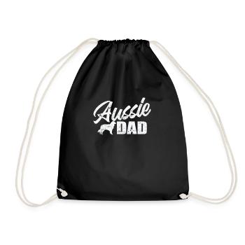 Aussie Dad Australian Shepherd Dog Pet - Drawstring Bag - black - Front