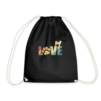 Love mit Pfote Alaskan Malamute Haustier - Turnbeutel - Schwarz - Vorne