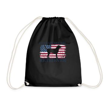 Chesapeake Bay Retriever avec drapeau des États-Unis - Sac de sport léger - noir - Devant
