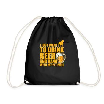 Il suffit de boire de la bière et de traîner avec mon pitbull - Sac de sport léger - noir - Devant
