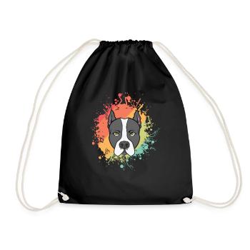 Dog American Staffordshire Terrier Pet - Drawstring Bag - black - Front