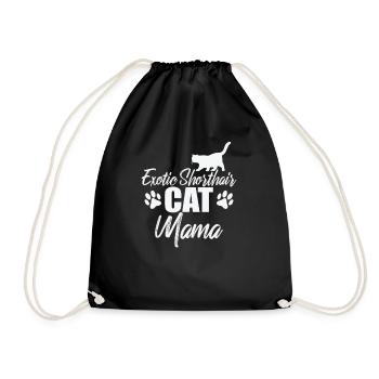 Exotic Shorthair Cat Mama British Cat - Drawstring Bag - black - Front