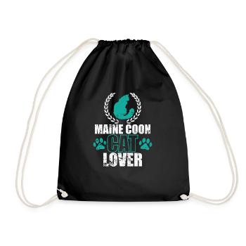 Maine Coon Cat Lover Cat Pet Cat - Drawstring Bag - black - Front