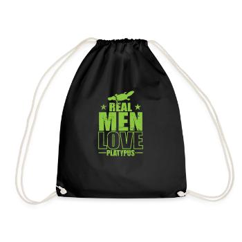 Real Men Love Platypus Platypus Australia - Drawstring Bag - black - Front
