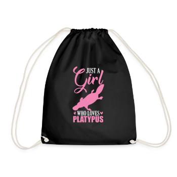 Just a Girl who loves Platypus Schnabeltier - Drawstring Bag - black - Front