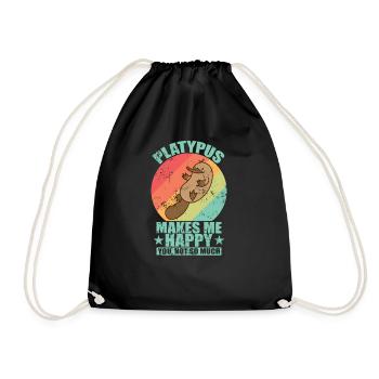 Platypus Makes Me Happy, you not so much - Drawstring Bag - black - Front