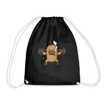 Platypus lifts weights Australia - Drawstring Bag - black - Front
