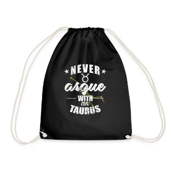 Signe du zodiaque Ne jamais se disputer avec un Taureau Taureau - Sac de sport léger - noir - Devant