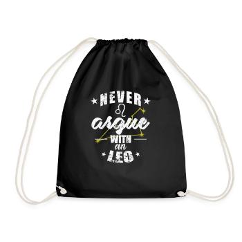 Signe du zodiaque Ne jamais se disputer avec un Lion - Sac de sport léger - noir - Devant