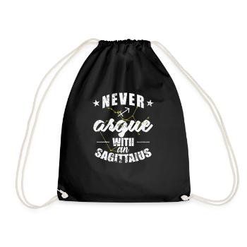 Signe du zodiaque Ne jamais discuter avec un Sagittaire - Sac de sport léger - noir - Devant