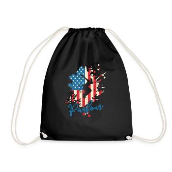 Parkour USA Flag Sport Training Fitness - Drawstring Bag - black - Front