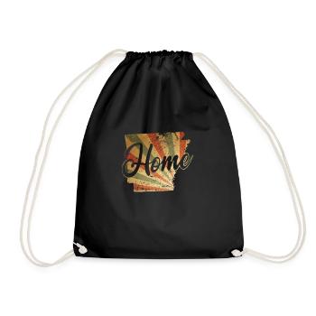 Arkansas Home Map Outline USA America - Drawstring Bag - black - Front