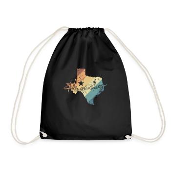 Texas Howdy Karte USA Amerika - Turnbeutel - Schwarz - Vorne