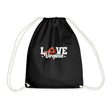 Virginia Love USA America State - Drawstring Bag - black - Front