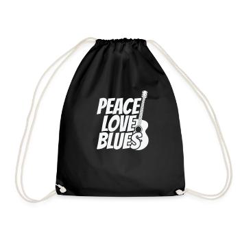 Peace love Blues Musik Trompete - Turnbeutel - Schwarz - Vorne