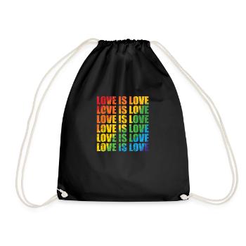 Love is Love LGBT Toleranz Pride Gender - Turnbeutel - Schwarz - Vorne