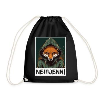 Fuchs Hoodie Morgenmuffel Sarkasmus Kollege - Turnbeutel - Schwarz - Vorne