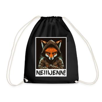 Fuchs Hoodie Morgenmuffel Sarkasmus Kollege - Turnbeutel - Schwarz - Vorne