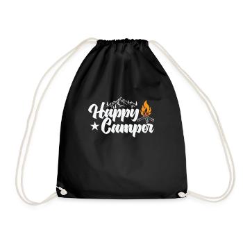 Happy Camper Holiday Freedom Campfire - Drawstring Bag - black - Front