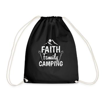 Faith Family Camping Urlaub Freiheit - Turnbeutel - Schwarz - Vorne
