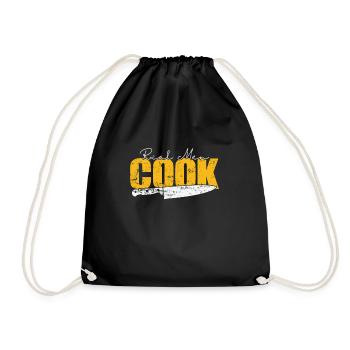 Real Men Cook Chefkoch Hobby Essen Küche - Turnbeutel - Schwarz - Vorne