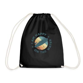 I am Happy one the Water SUP Stand up Paddle - Drawstring Bag - black - Front