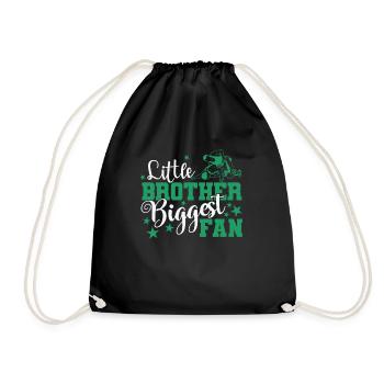 Little Brother Biggest Fan Wrestling Show Fight - Drawstring Bag - black - Front