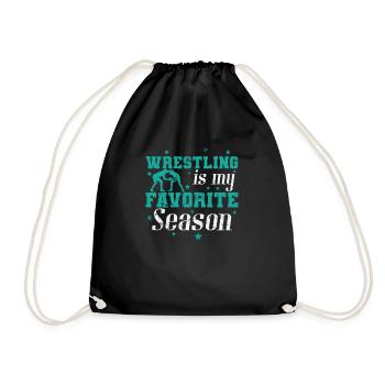 Wrestling is my favorite season show fight - Drawstring Bag - black - Front