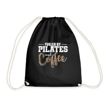 Fueled by Pilates and Coffee Powerhouse - Drawstring Bag - black - Front