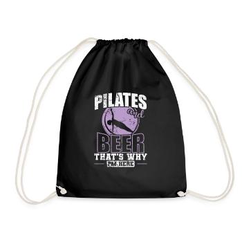 Pilates and Beer that's why I'm here Powerhouse - Drawstring Bag - black - Front