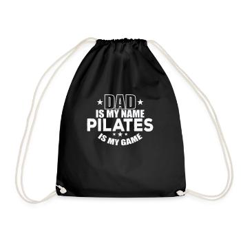 Dad is my Name Pilates is my Game Powerhouse - Drawstring Bag - black - Front