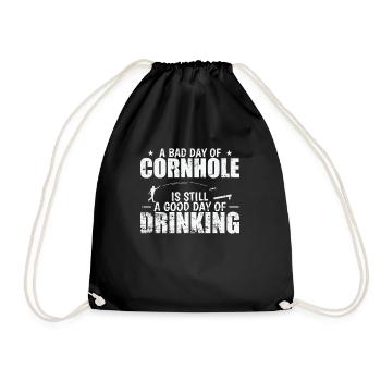 Bad Day of Cornhole is still good Day of Drinking - Drawstring Bag - black - Front