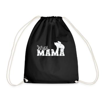 Wild Mama Bär Wald Tier - Turnbeutel - Schwarz - Vorne