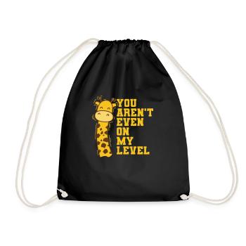 You aren't even on my Level Giraffe Safari - Drawstring Bag - black - Front