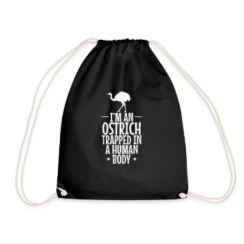 I'm an Ostrich trapped in a Human Body Strauss - Drawstring Bag - black - Front