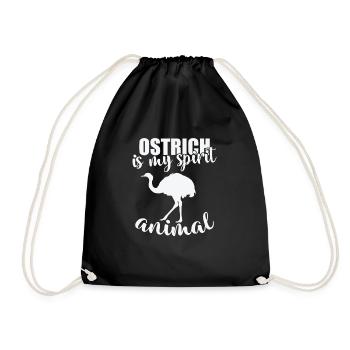 Ostrich is my Spirit Animal Vogel Strauss - Drawstring Bag - black - Front