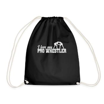 I Love my Pro Wrestler Showkampf - Turnbeutel - Schwarz - Vorne