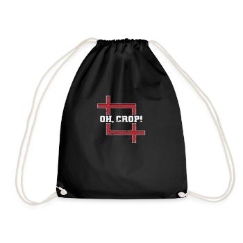 Oh Crop! Photo Photographer Camera - Drawstring Bag - black - Front