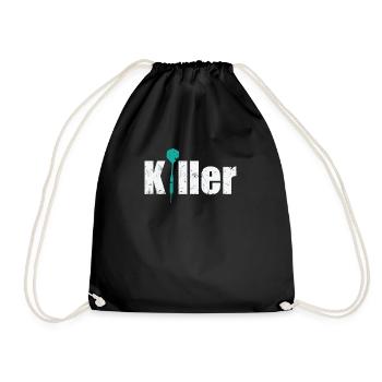 Killer Darts Wurf - Turnbeutel - Schwarz - Vorne