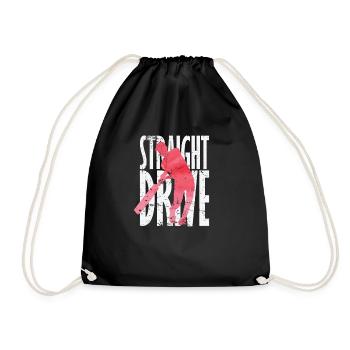 Straight Drive Cricket - Turnbeutel - Schwarz - Vorne