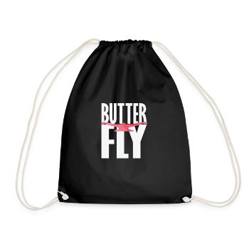 Natation papillon - Sac de sport léger - noir - Devant