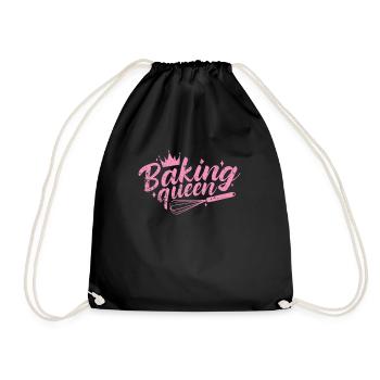 Baking Queen Pastry Cake - Drawstring Bag - black - Front